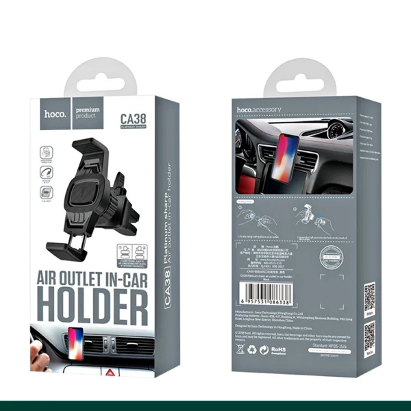 Hoco CA38 Platinum Sharp Air Outlet In-Car Holder
