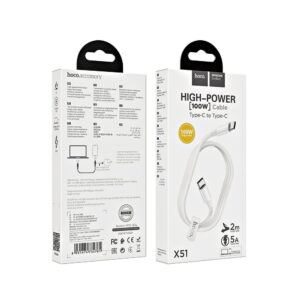 HOCO X51 High-Power 100W Charging Data Cable Type-C to Type-C 1M