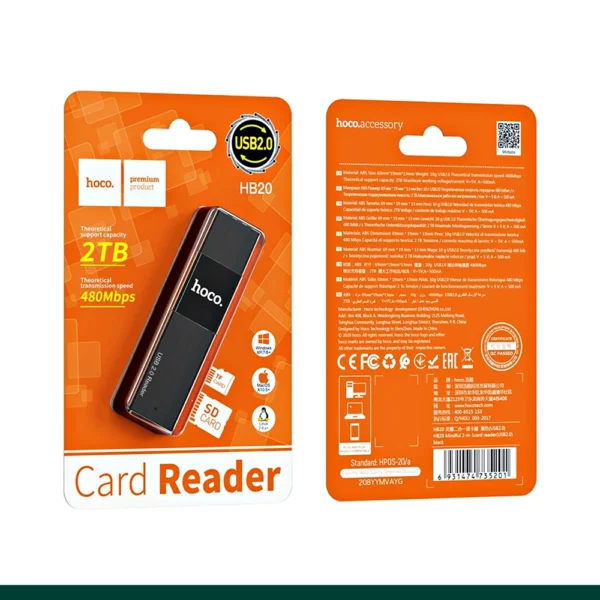 Hoco HB20 Mindful 2-In-1 Card Reader (USB2.0)