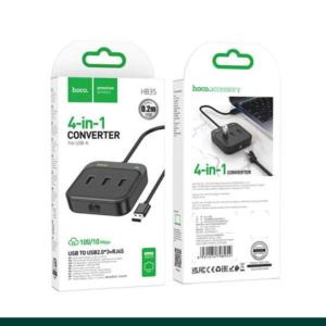 HOCO HB35 4 in 1 USB to USB2.0x3+RJ45 100Mbps Ethernet Adapter