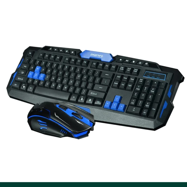 ANG HK-8100 Wireless Gaming Keyboard Mouse Combo – Black with Blue
