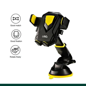 ANG JHD-135 Universal Mobile Phone Car Holder Black with Yellow