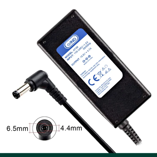 ANG CE Approved Sony Laptop Adapter 19V 4.7A 6.5x4.4mm