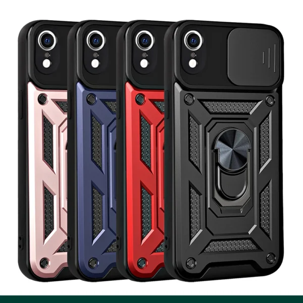 Window Push Ring Armor Case For iPhone X Series