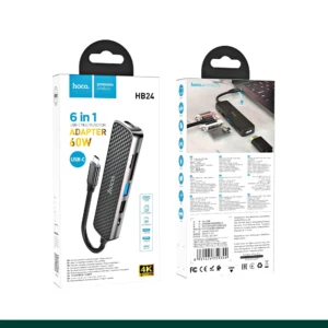 Hoco HB24 Multifunction Type-C To HDMI + USB3.0 + USB2.0 + SD + TF + PD Adapter