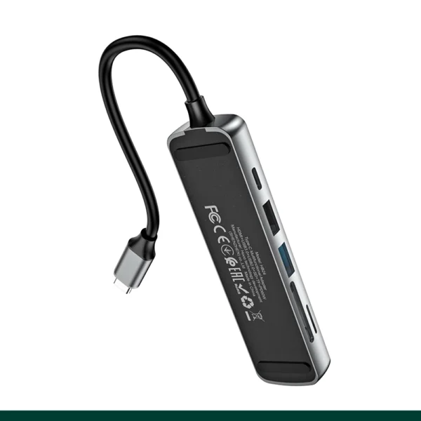 Hoco HB24 Multifunction Type-C To HDMI + USB3.0 + USB2.0 + SD + TF + PD Adapter