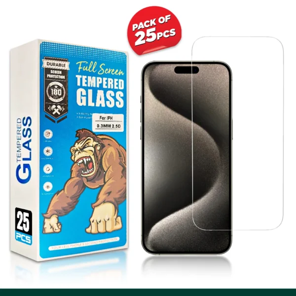 Compatible Tempered Glass For iPhone 15 Series (Pack of 25)