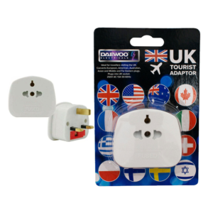 Daewoo UK Travel Plug Adapter, Wall Charger, 3 Pin Adapter, Tourist Adapter