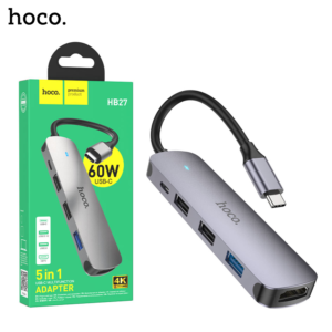 HOCO HB27 Type C Hub 5 in 1 Multiport Adapter 100W