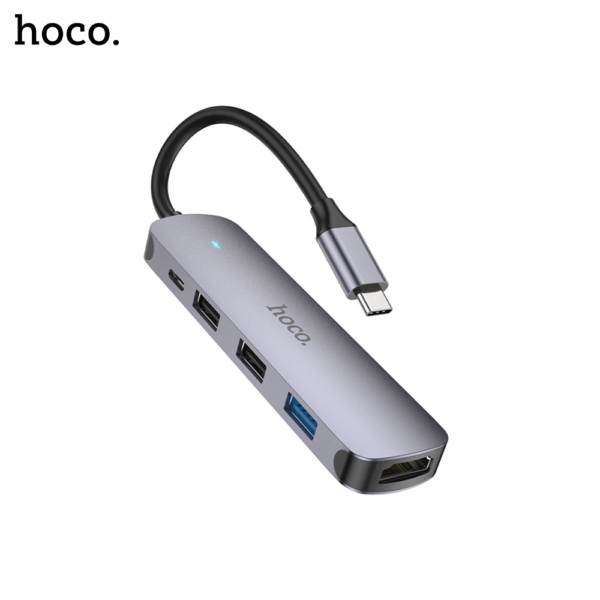 HOCO HB27 Type C Hub 5 in 1 Multiport Adapter 100W - Image 2