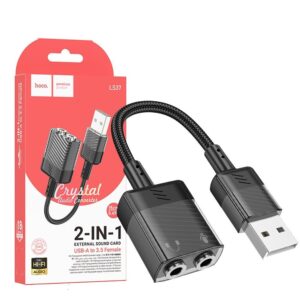 Hoco 2 in 1 USB TO DUAL AUX FEMALE ADAPTOR