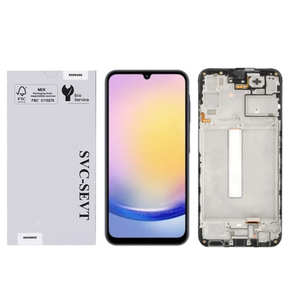 Genuine LCD Screen For Samsung Galaxy A25 5G (A256) With Frame and Touchpad – Black (GH82-33214A)